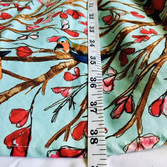 Modcloth Retrolicious Dress Birds Branches Surplice Neck Full Skirt Petticoat S - Picture 12 of 12